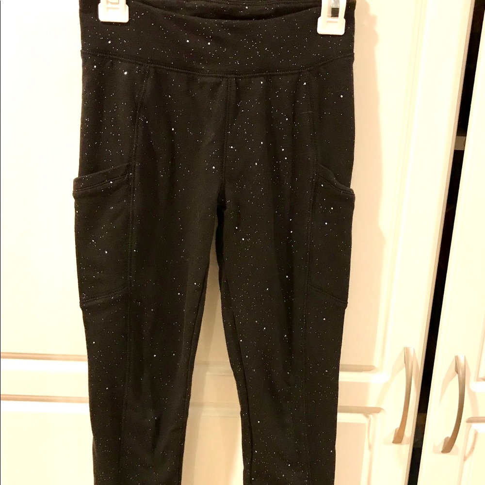 Black gold sparkle leggings